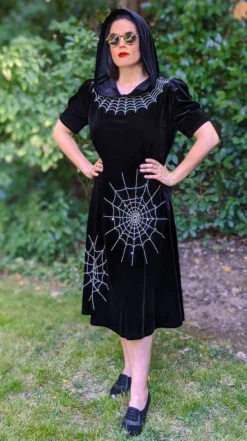 Nicoletta Carlone "Aida" 1930s Style Hooded Spiderweb Dress Shop