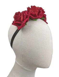 Nicoletta Carlone "Darcy" Red Roses With Rhinestones Headband