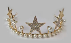 Nicoletta Carlone "Alexandrine" Star And Pearl Tiara Crown