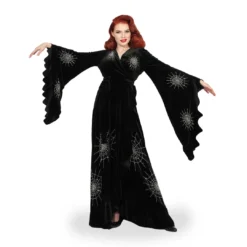 Nicoletta Carlone "Carlotta" Hand Embroidered Velvet Edwardian Style Spiderweb Robe