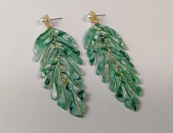 Nicoletta Carlone "Alta" Acrylic Leaf Dangle Earrings Shop