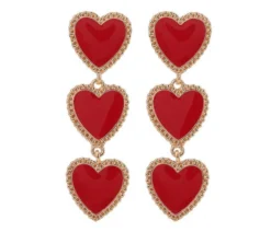 Nicoletta Carlone "Beth" Gold-tone Red Heart Earrings