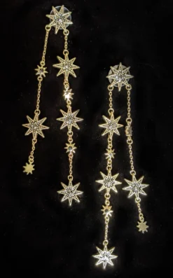 Nicoletta Carlone Shop "Cascadia" Gold Star Tassel Earrings