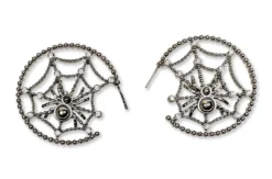 Nicoletta Carlone "Janie" Gunmetal Spiderweb Earrings JEWELRY