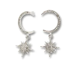 Nicoletta Carlone Shop "Jessie" Rhinestone Star And Moon Earrings