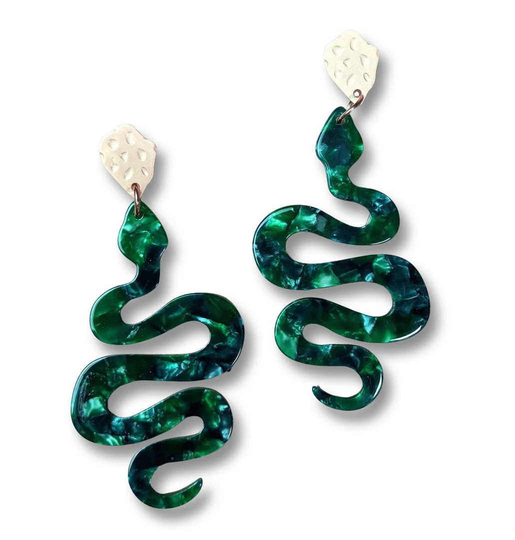 Nicoletta Carlone "Sefarina" Acrylic Snake Earrings JEWELRY 3 Nicoletta Carlone "Sefarina" Acrylic Snake Earrings JEWELRY
