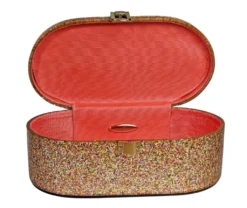 Nicoletta Carlone Shop "Emma" Mid-Century Style Acrylic Purse - Golden Glitter 9 Nicoletta Carlone Shop