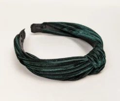 Nicoletta Carlone "Etta" Forest Green Top Knot Velvet Headband Shop