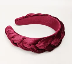 Nicoletta Carlone "Vale" Burgundy Velvet Bradied Headband Shop