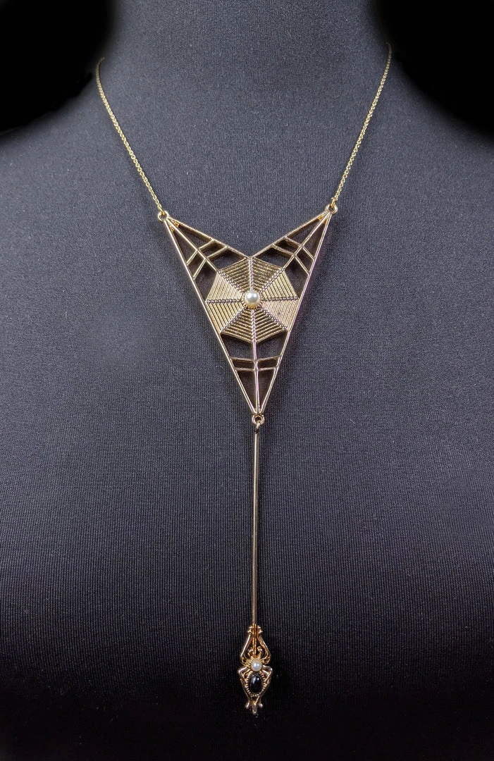 Nicoletta Carlone "Ophelia" Art Nouveau Spiderweb Necklace Shop 3 Nicoletta Carlone "Ophelia" Art Nouveau Spiderweb Necklace Shop