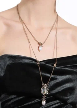 Nicoletta Carlone "Darcy" Scarab, Pearls, And Stars - Double Necklace Shop