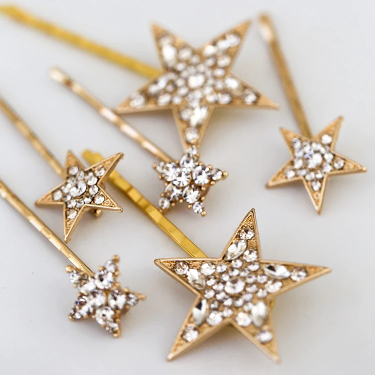 Nicoletta Carlone "Yvonne" Star Hair Clips 6 Piece Set 4 Nicoletta Carlone "Yvonne" Star Hair Clips 6 Piece Set