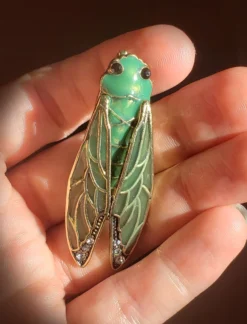 Nicoletta Carlone Shop "Rene" Enamel Art Nouveau Style Cicada Brooch