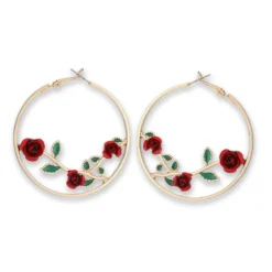 Nicoletta Carlone JEWELRY "Cynthia" Rose Hoop Earrings