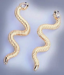 Nicoletta Carlone "Arista" Golden Snake Dangle Earrings Shop