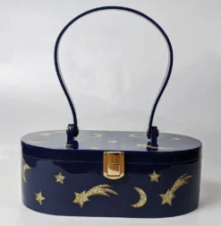 Nicoletta Carlone Shop "Emma" Mid-Century Style Acrylic Purse - Blue And Gold