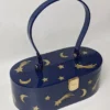 Nicoletta Carlone Shop "Emma" Mid-Century Style Acrylic Purse - Blue And Gold