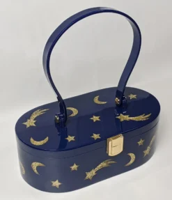 Nicoletta Carlone Shop "Emma" Mid-Century Style Acrylic Purse - Blue And Gold