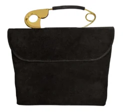 Nicoletta Carlone ACCESSORIES "Renata" 1940s-50s Style Suede Safety Pin Bag (pre-order)