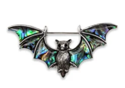 Nicoletta Carlone "Elsie" Abalone And Silver-tone Bat Brooch JEWELRY