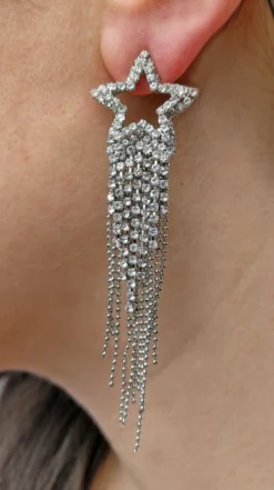 Nicoletta Carlone "Caroline" Rhinestone Shooting Star Cascade Earrings