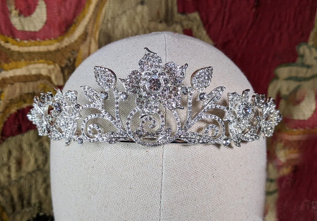 Nicoletta Carlone "Livia" Vintage Style Flower Tiara 4 Nicoletta Carlone "Livia" Vintage Style Flower Tiara