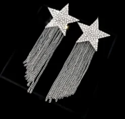 Nicoletta Carlone "Alyssa" Silver-tone Star Tassel Earrings Shop
