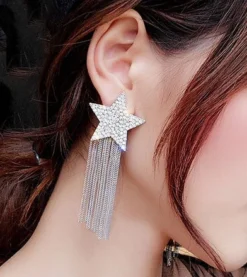 Nicoletta Carlone "Alyssa" Silver-tone Star Tassel Earrings Shop