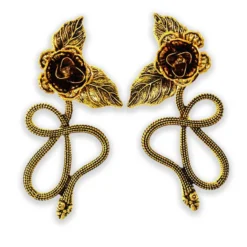 Nicoletta Carlone "Enid" Golden Snake Earrings Shop