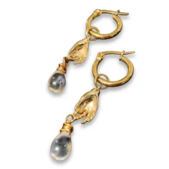 Nicoletta Carlone "Hannah" Hand And Raindrop Earrings JEWELRY