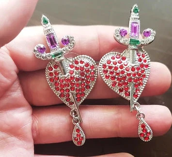 Nicoletta Carlone JEWELRY "Jezebel" Heart And Dagger Earrings 4 Nicoletta Carlone JEWELRY "Jezebel" Heart And Dagger Earrings