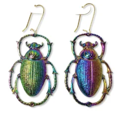 Nicoletta Carlone "Veridian" Iridescent Scarab Earrings Shop