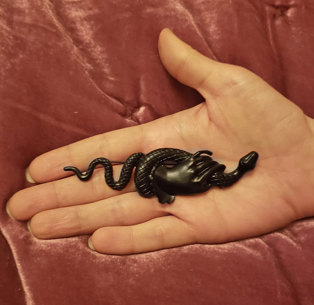 Nicoletta Carlone "Cordelia" Victorian Style Snake And Hand Brooch (pre-order) 4 Nicoletta Carlone "Cordelia" Victorian Style Snake And Hand Brooch (pre-order)