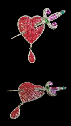 Nicoletta Carlone "Jezebel" Heart And Dagger Statement Brooch (pre-order) JEWELRY